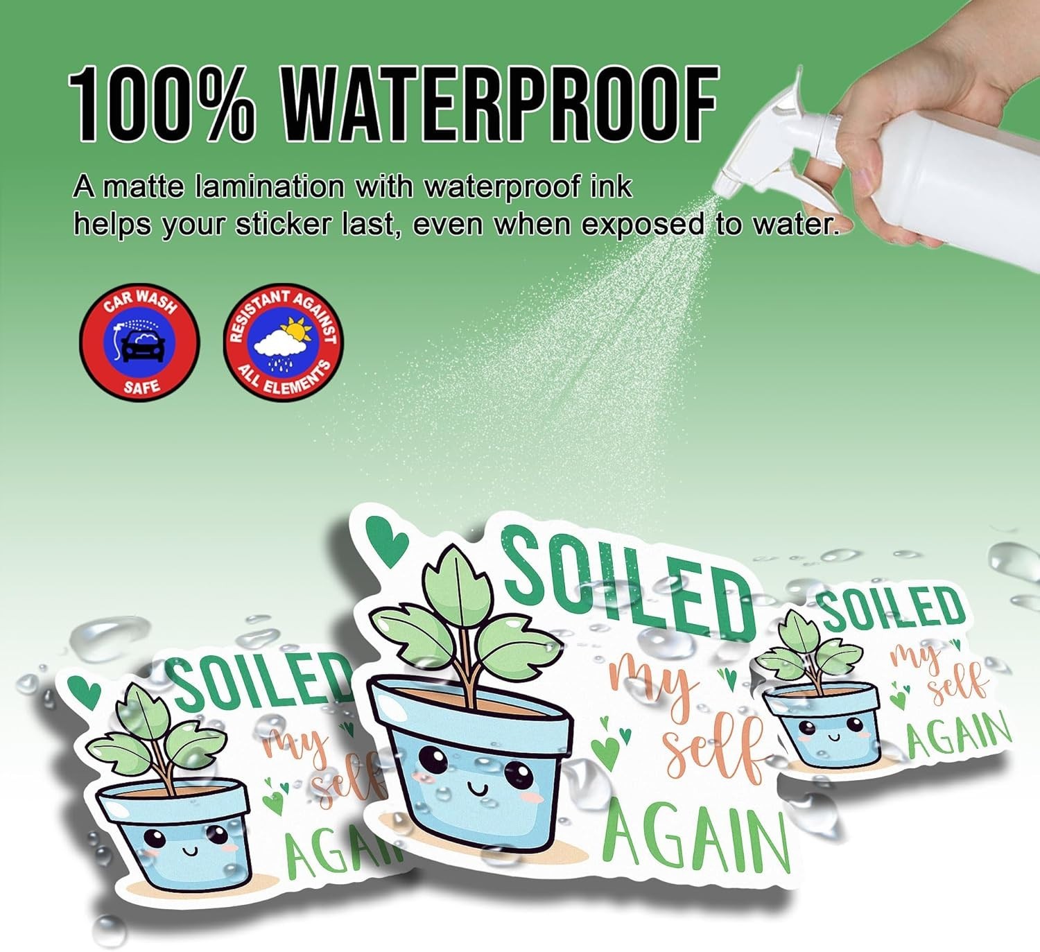 Plant Stickers Soiled Myself Again Plant Pot Botanical Gardener Gift Size 5"
