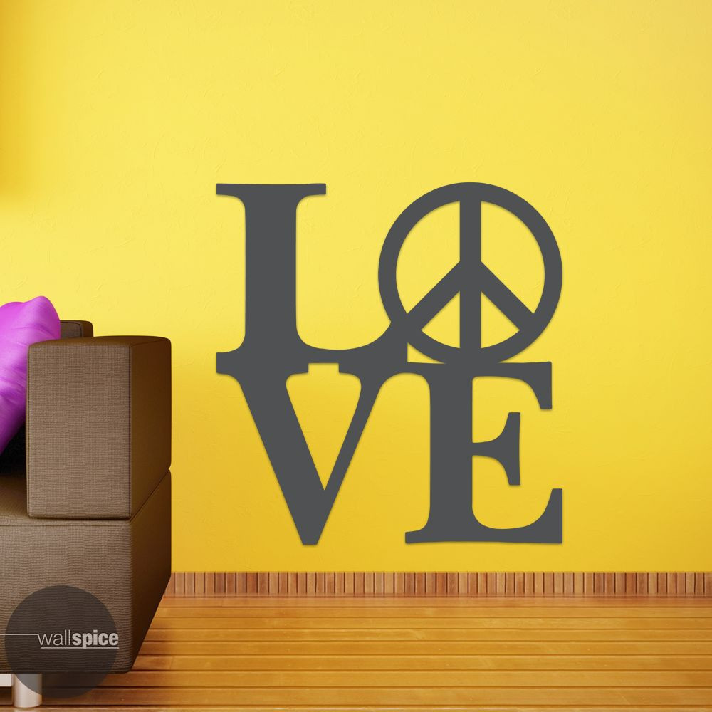 Love Peace Sign Symbol Vinyl Wall Decal Sticker