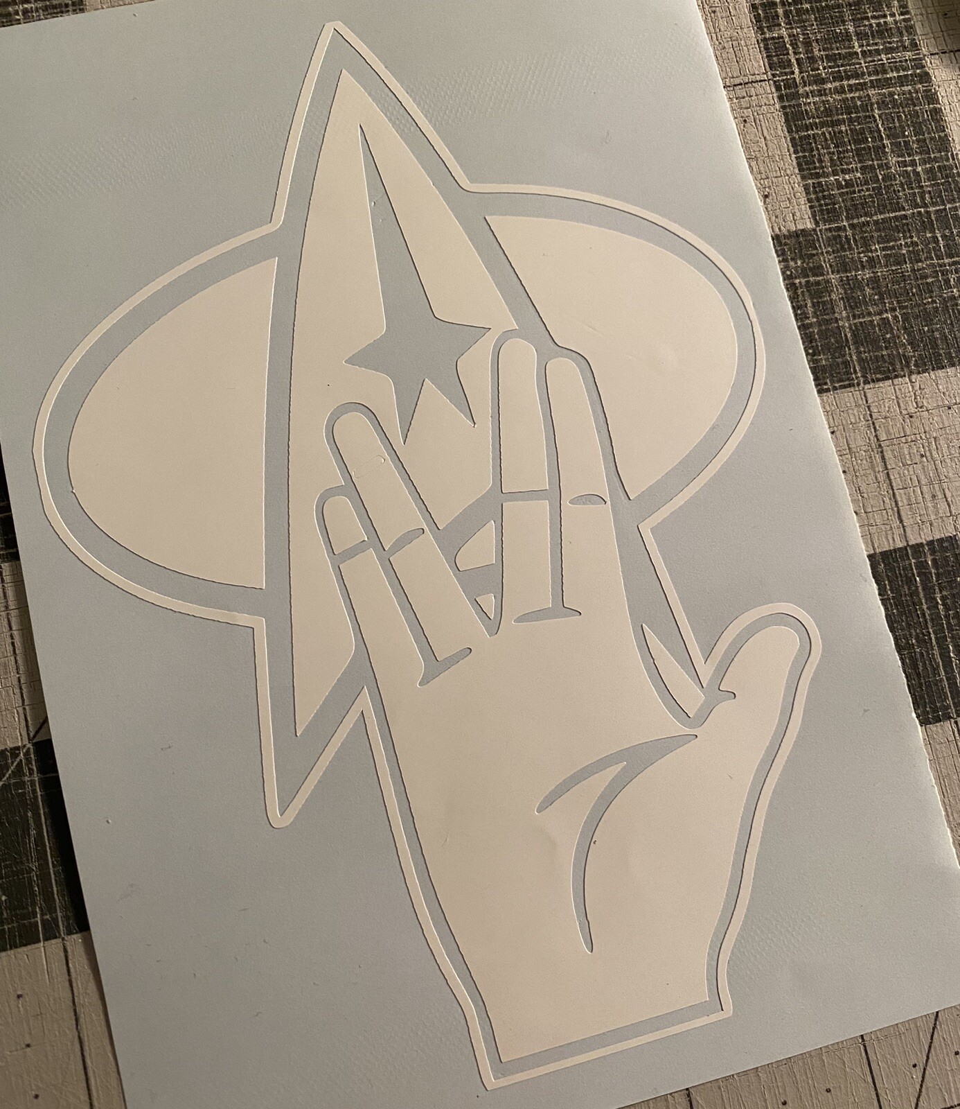 Vinyl Decal for Window – Star Trek, Live Long and Prosper (w/ Logo)