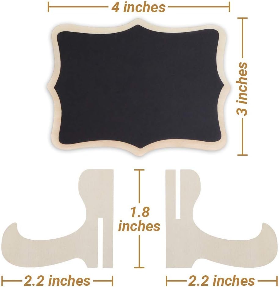 Mini Chalkboard Signs, 20 Pack Framed Small Chalk Board 4 inches by 3