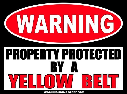 Yellow Belt Funny Martial Arts Beginners Warning Sign Bumper Sticker Decal WS297