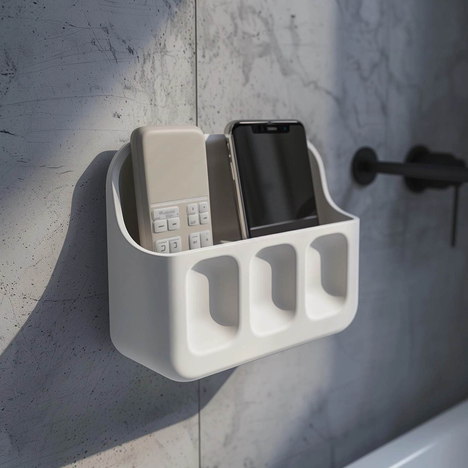 3D Printed Wall Organizer Shelf | Minimal Floating Storage Caddy | Modern