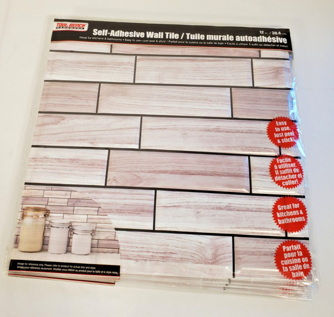 6 Tool Bench Hardware Self-Adhesive Wall Tile-Easy-Peel & Stick-12"x12" each New