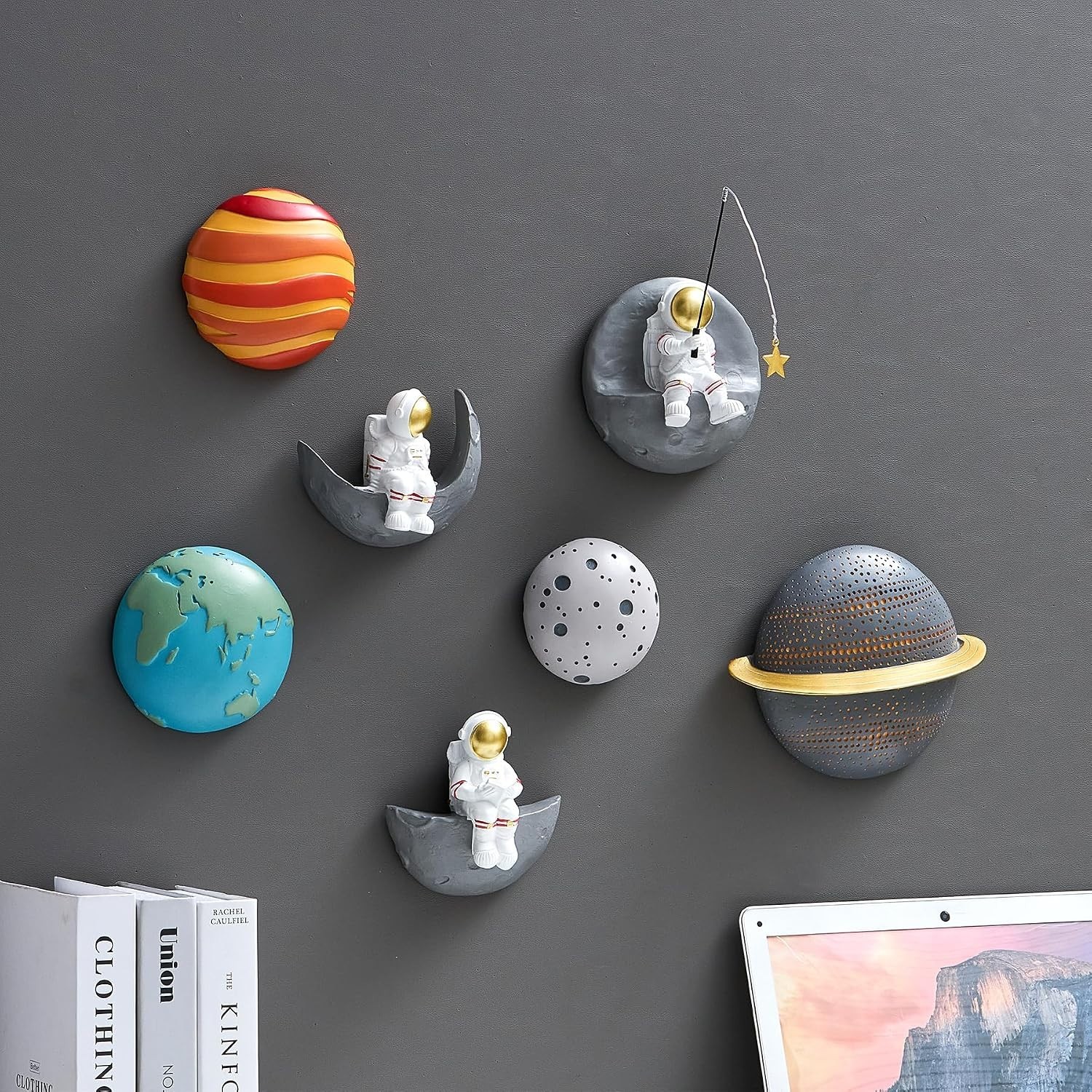 3Pcs Astronaut Wall Art Set – Boys Girls Bedroom Decor