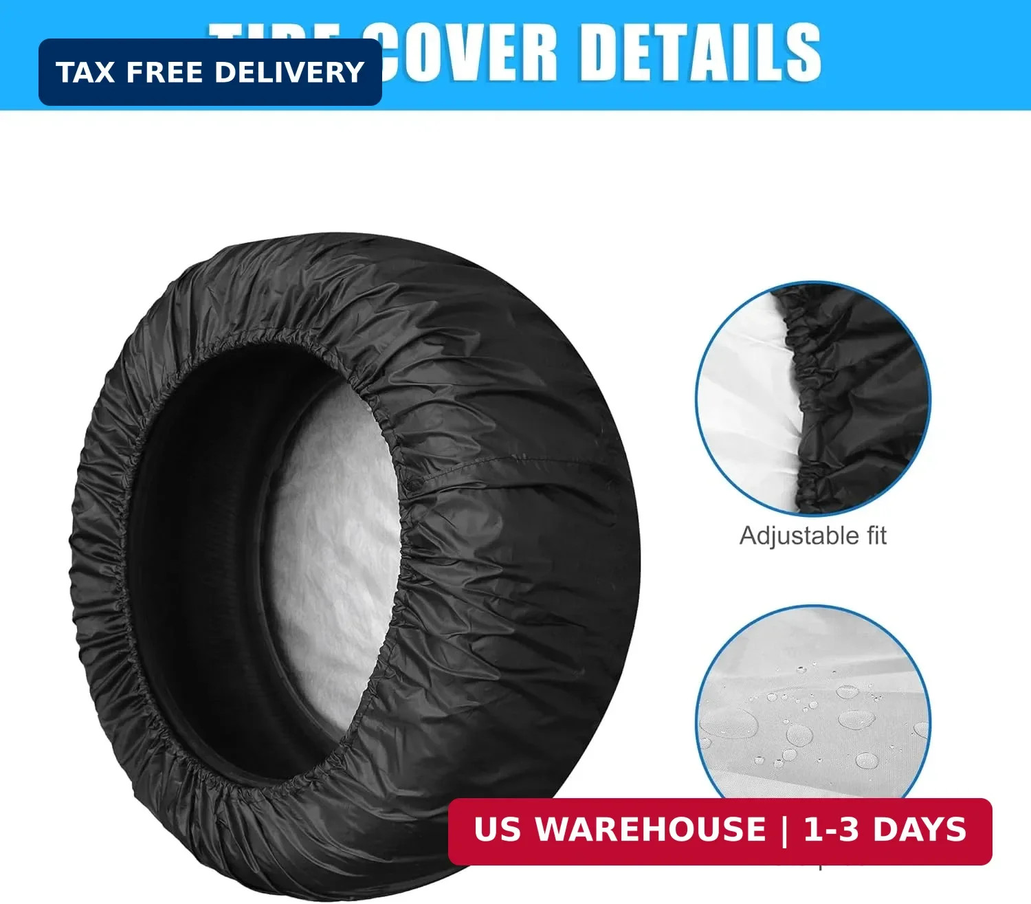 uxcell Universal 210D Oxford Spare Tire Cover for Jeep Trailer RV SUV Truck Whee