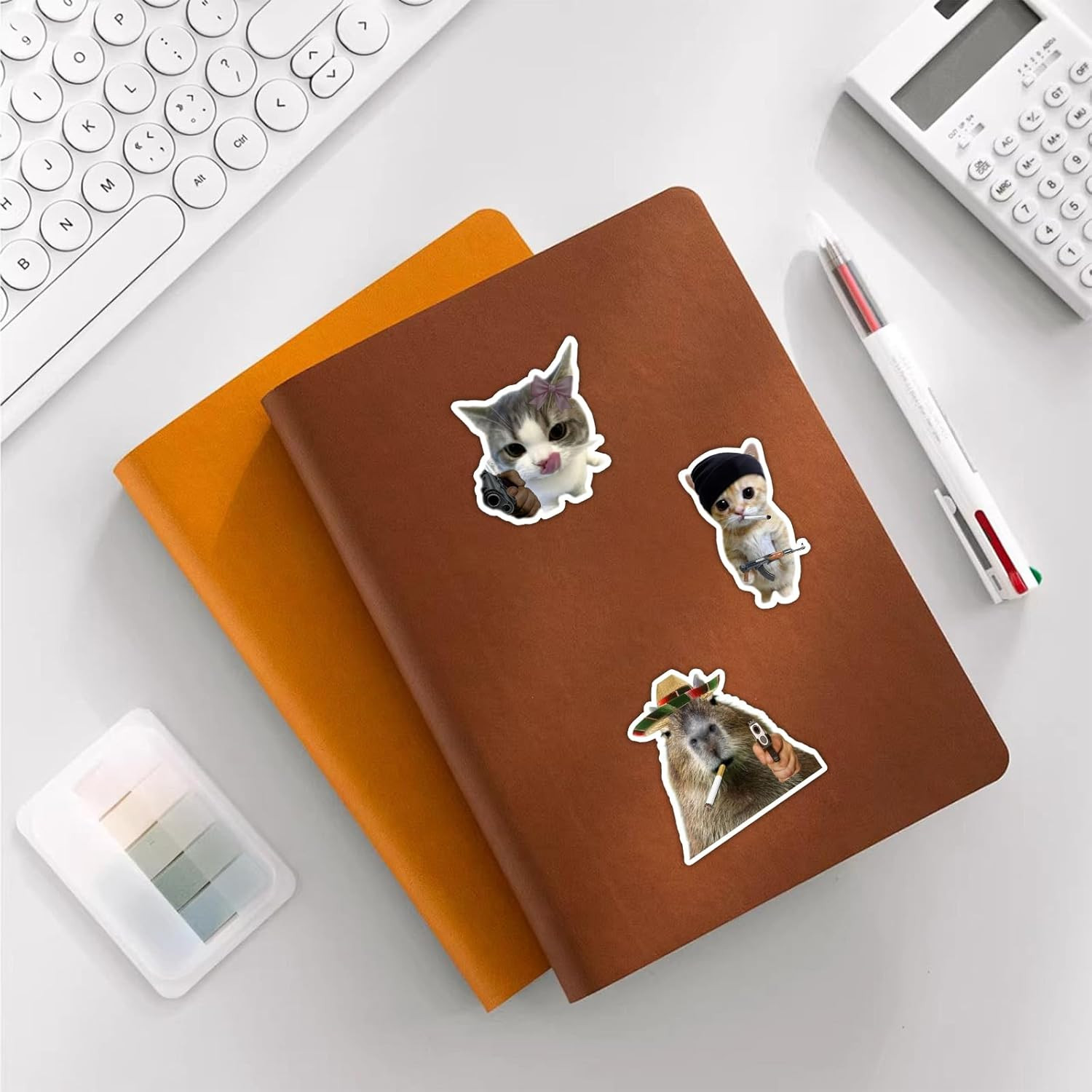 Cute Funny Meme Gun Firearm Tactical Stickers (100 Pcs) Gifts Animal Sticker Mer