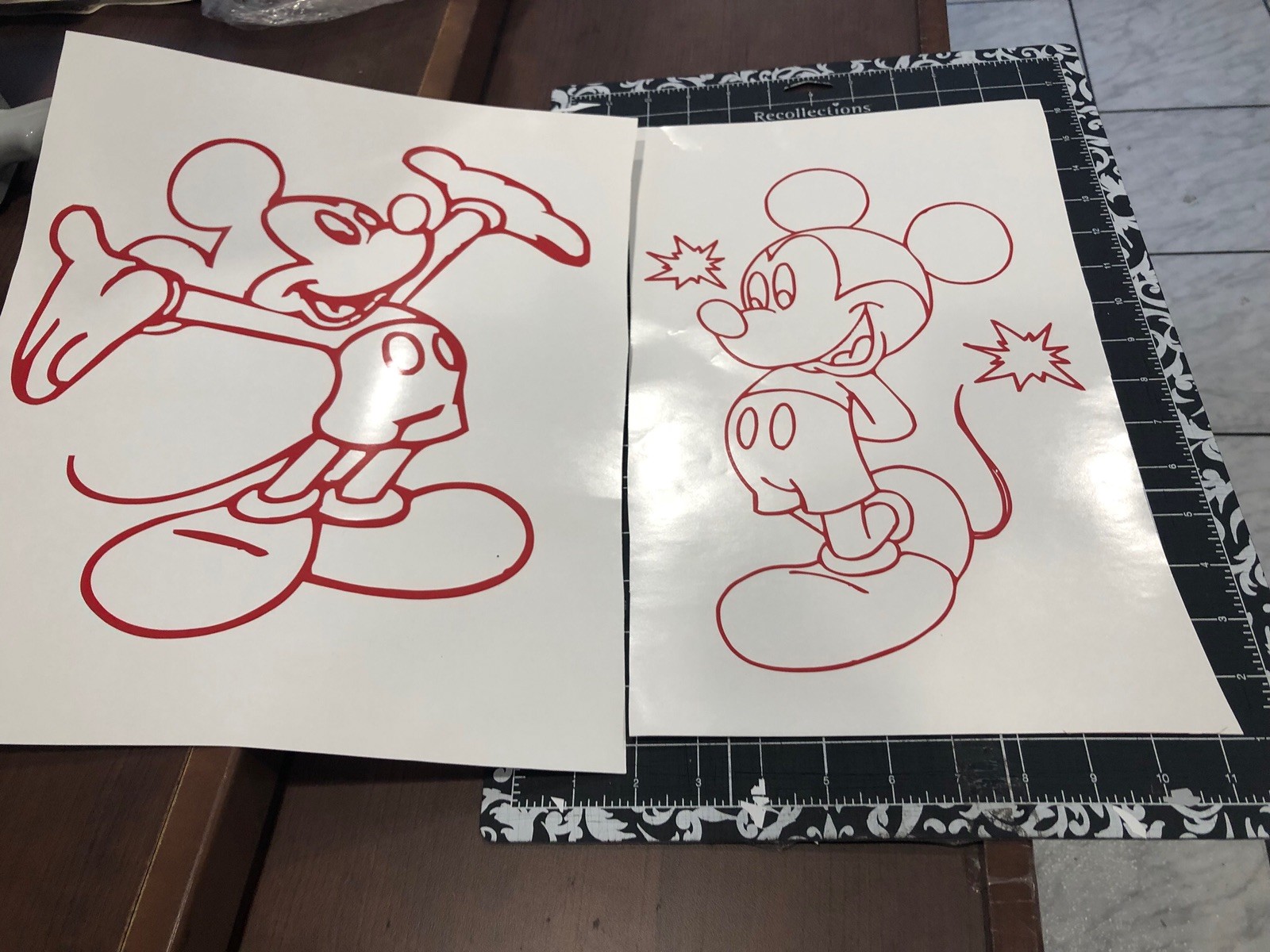 Mickey Mouse Vinyl Decal / Sticker – Red Mickey mouse Set of 2 decals