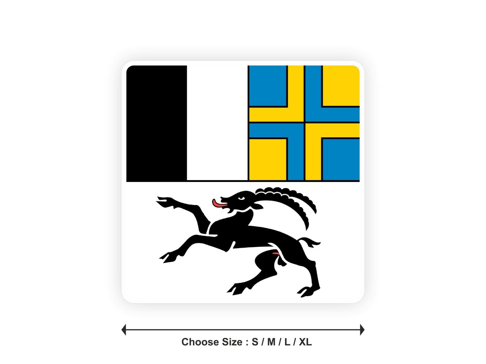 Sticker flag SWITZERLAND GRISONS GRAUBUNDEN swiss 2,7′′(S) -7,8′′(XL) decal