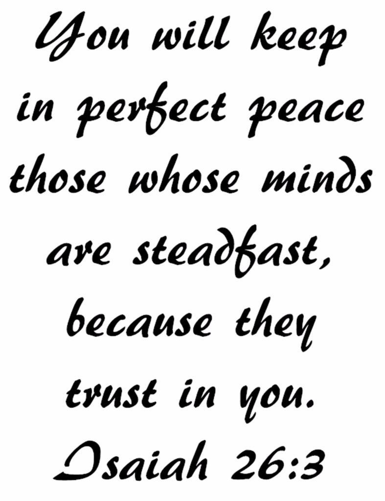 Isaiah 26:3 BIBLE VERSE Quote "You will keep in perfect.." Wall Art vinyl Decal