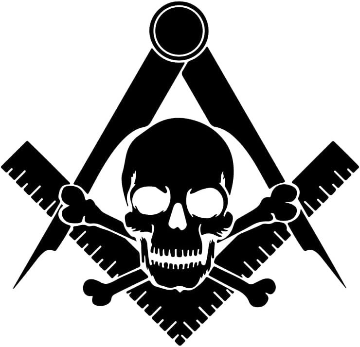 Widow's Son Square & Compass Masonic Vinyl Decal – [Black][6 Inch] Black