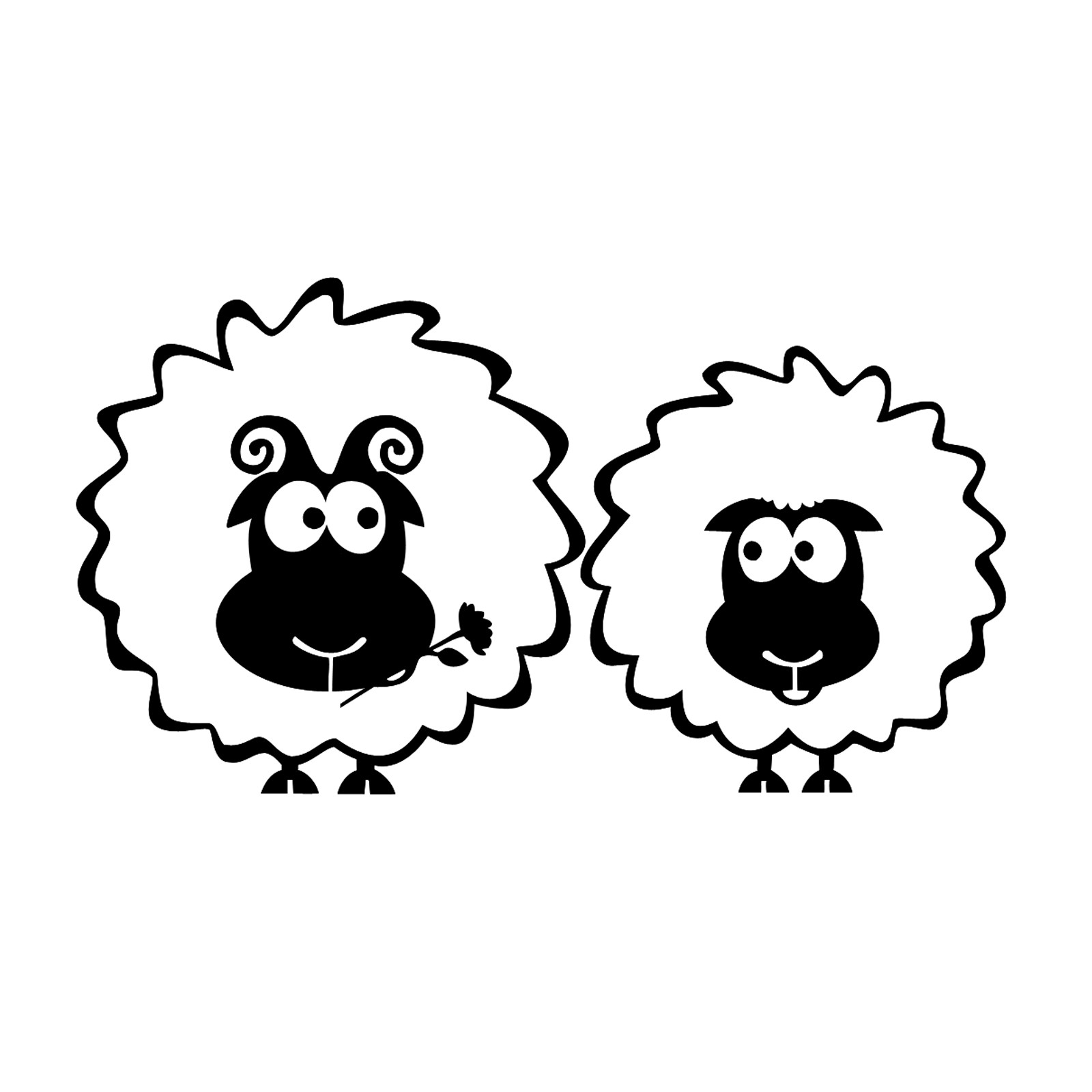 Sheep Vinyl Black Wall Stickers PVC Black Sheep Wal Sticker Cropped 2PCS.