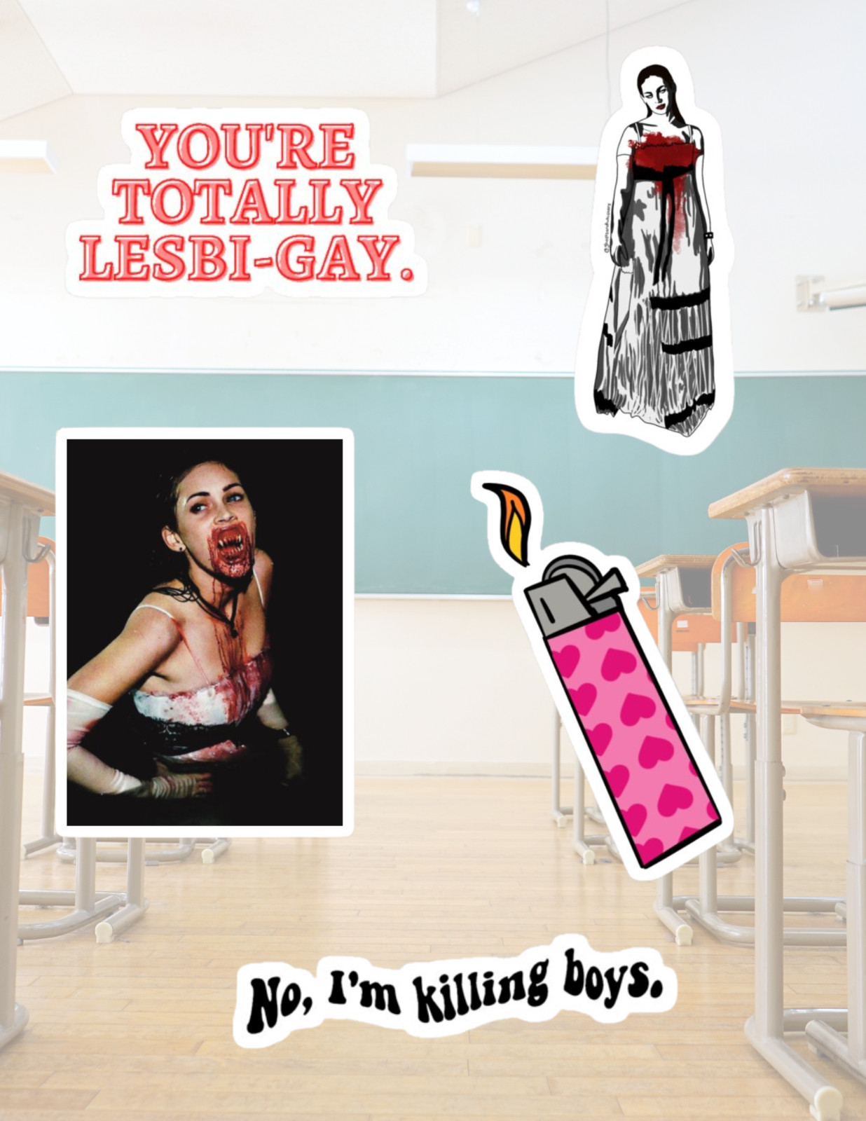 Jennifer's Body 5pc Horror Movies 4pc Sticker Pack