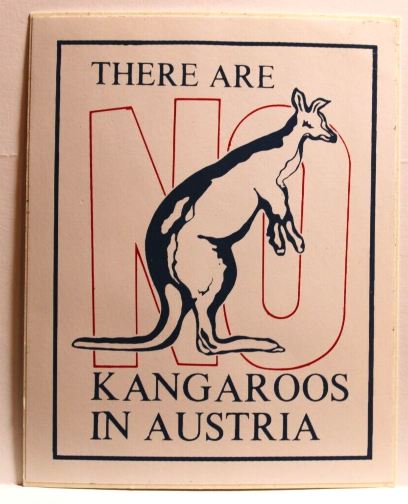 'THERE ARE NO KANGAROOS IN AUSTRIA' STICKER Travel City Decal Vinyl Souvenir