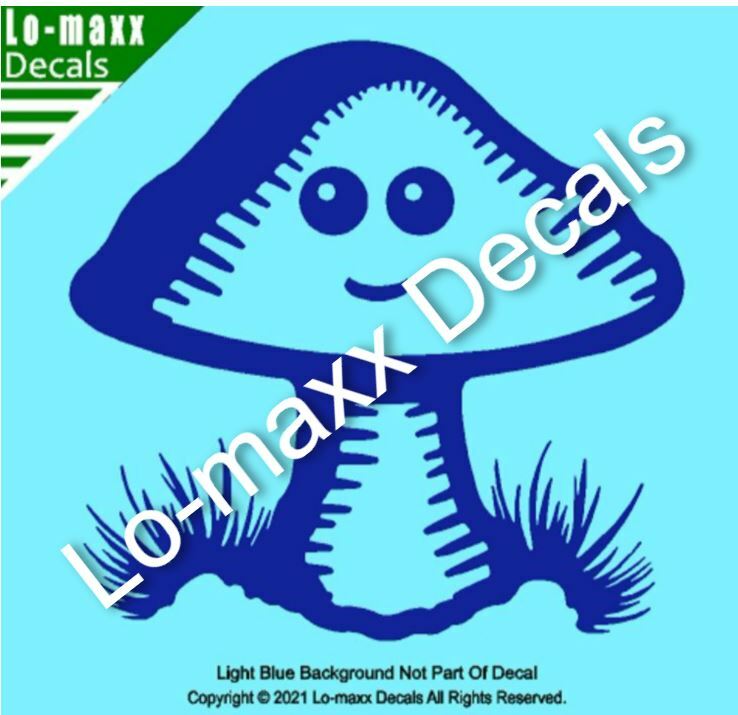 Happy Mushroom Man Unique Art Car Truck Window Woodland Die Cut Vinyl Decal