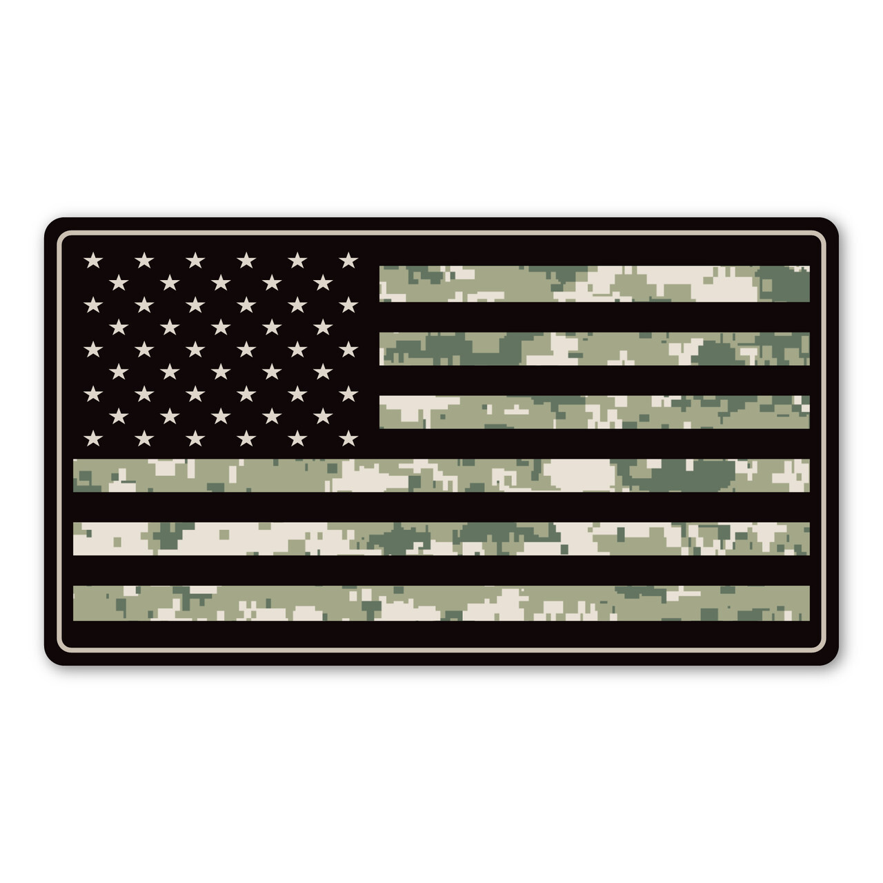 Mini Green Camo Flag Sticker