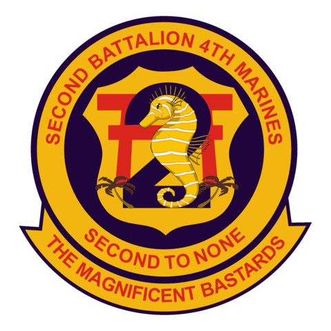 USMC 2nd Battalion 4th Marines Patch Magnificent Bastards U.S. Military vinyl