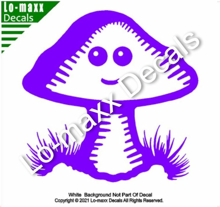 Happy Mushroom Man Unique Art Car Truck Window Woodland Die Cut Vinyl Decal