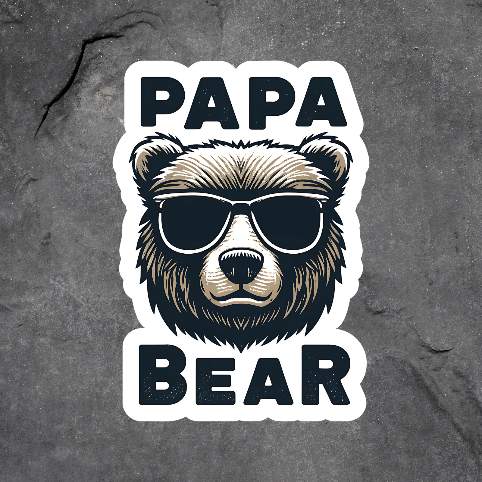 Bear Sticker Vinyl Decal Papa Bear Sunglasses Cool Animal Dad Gift Idea