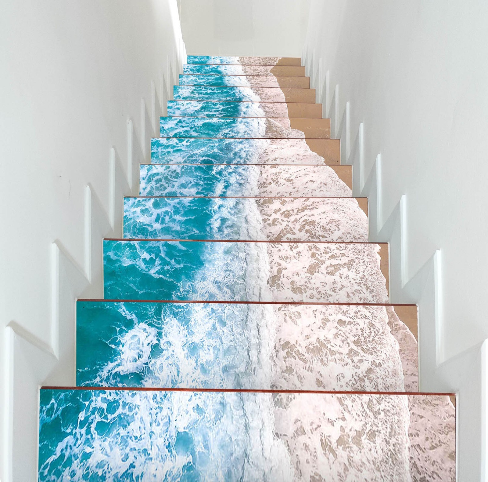 3D Dream Beach W062 Stairs Risers Decoration Photo Mural Vinyl Wallpaper Vera