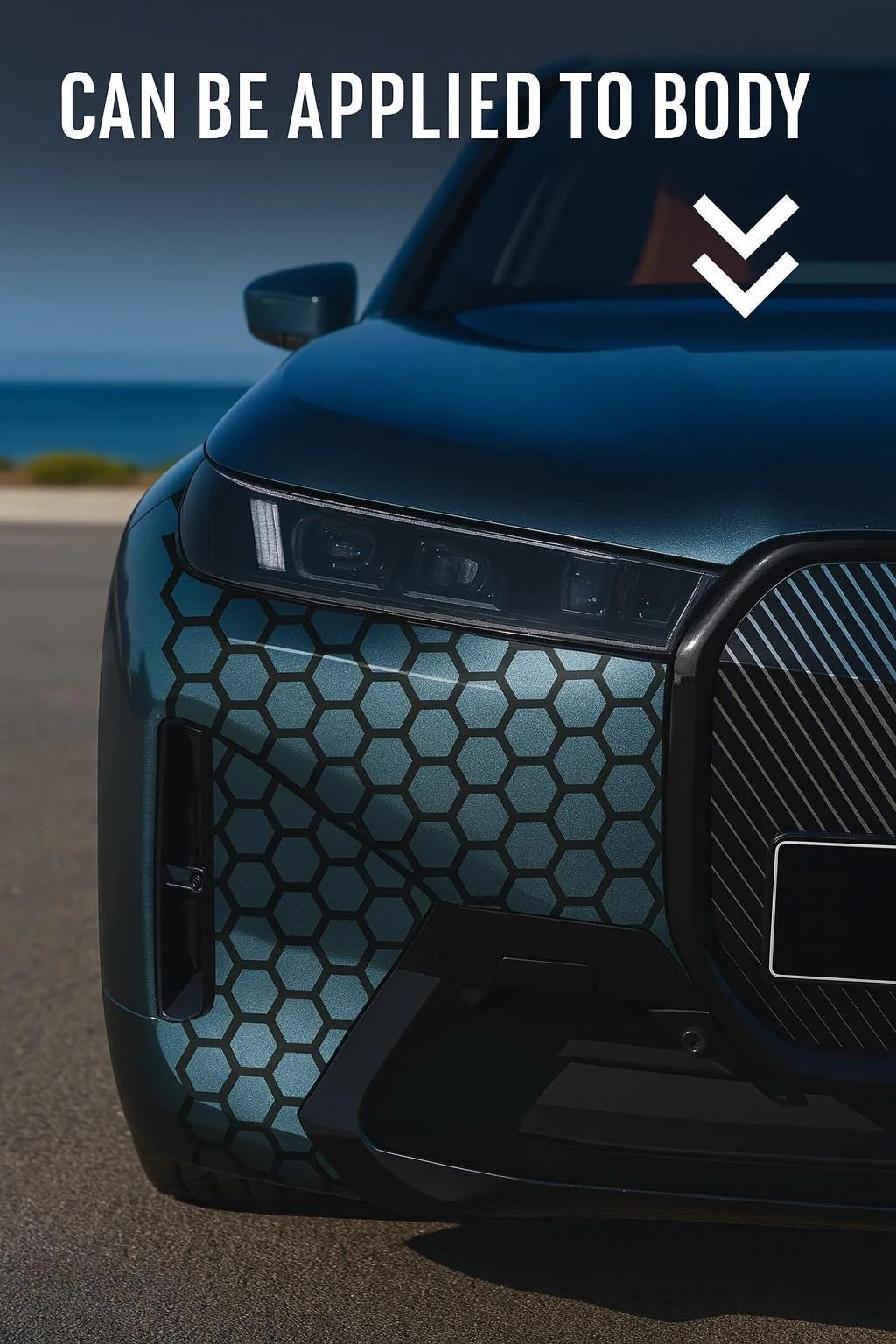 2x Honeycomb Window Decals for Cars | 2-Piece Vinyl Matte Black Set Rear