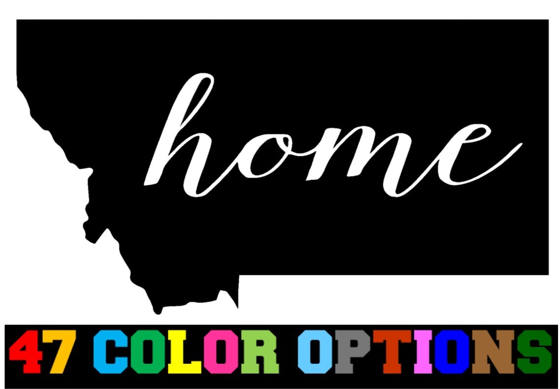 Vinyl Decal Truck Car Sticker Laptop – Home State Outline Love USA Montana