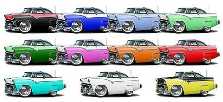 1955 1956 Ford Fairlane Crown Victoria Wall Art Graphic Sticker