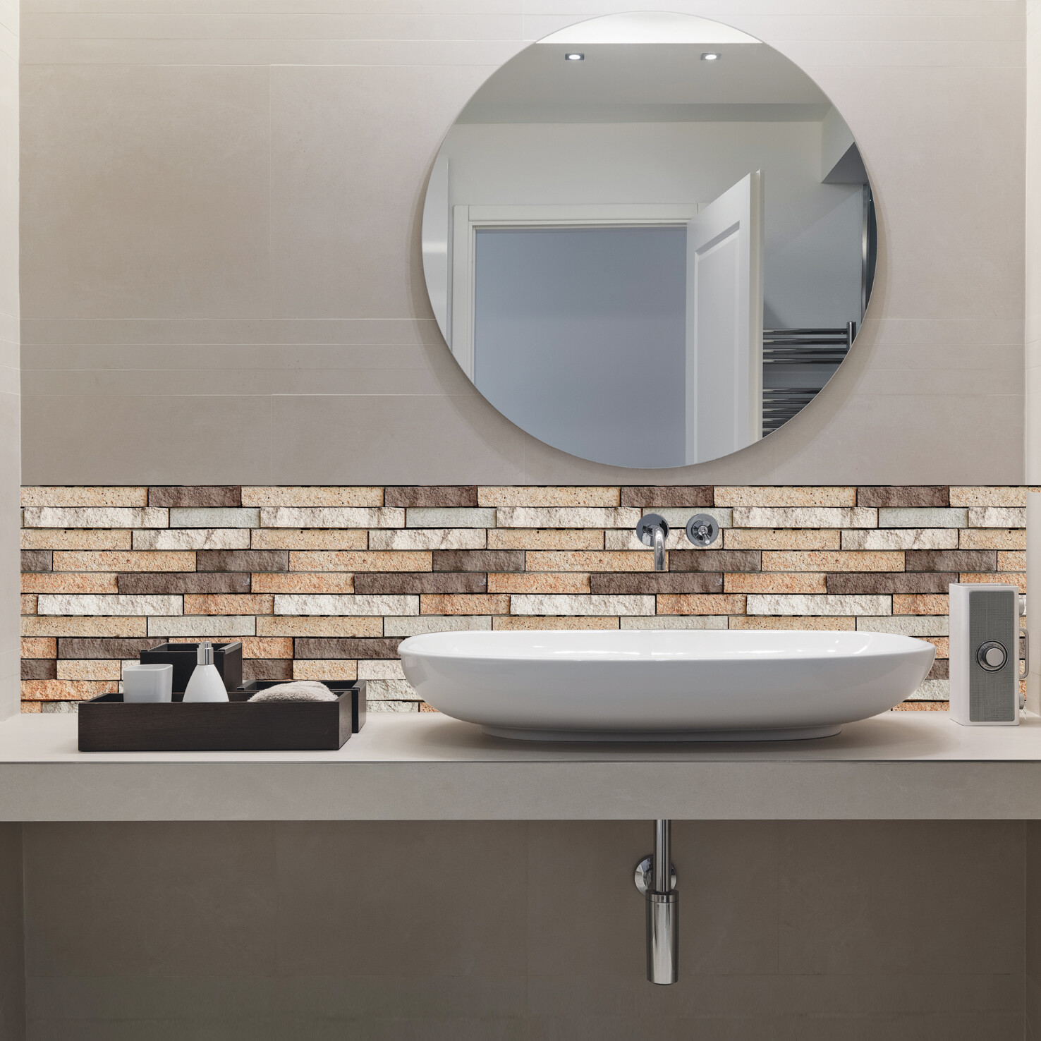 12"x12" 10Pcs 3D Wall Sticker Tile Brick Panel Self-adhesive Wall Waterproof PVC
