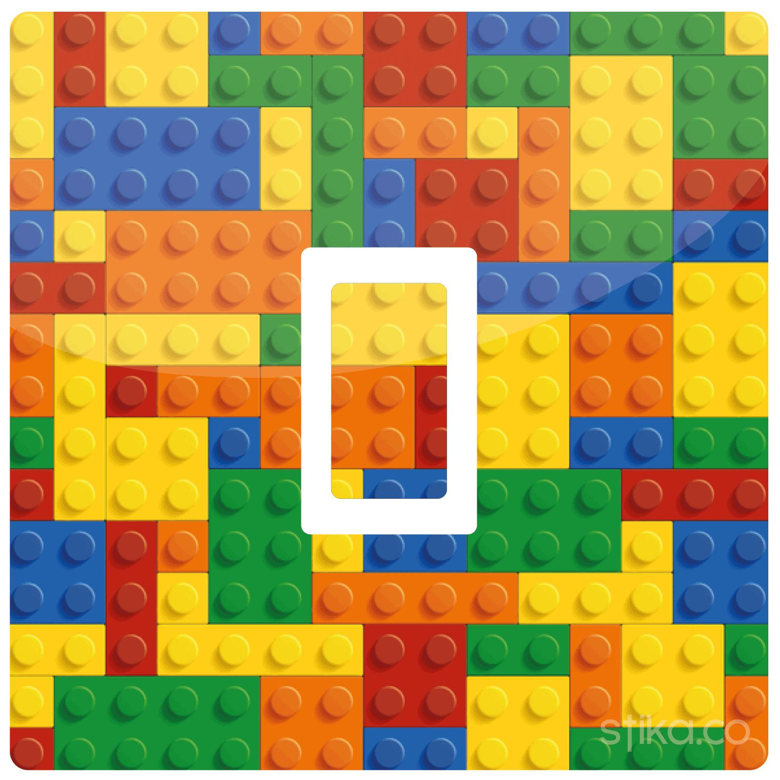 Lego Block Brick Colourful Decorative Design Single Light Switch Vinyl Sticker
