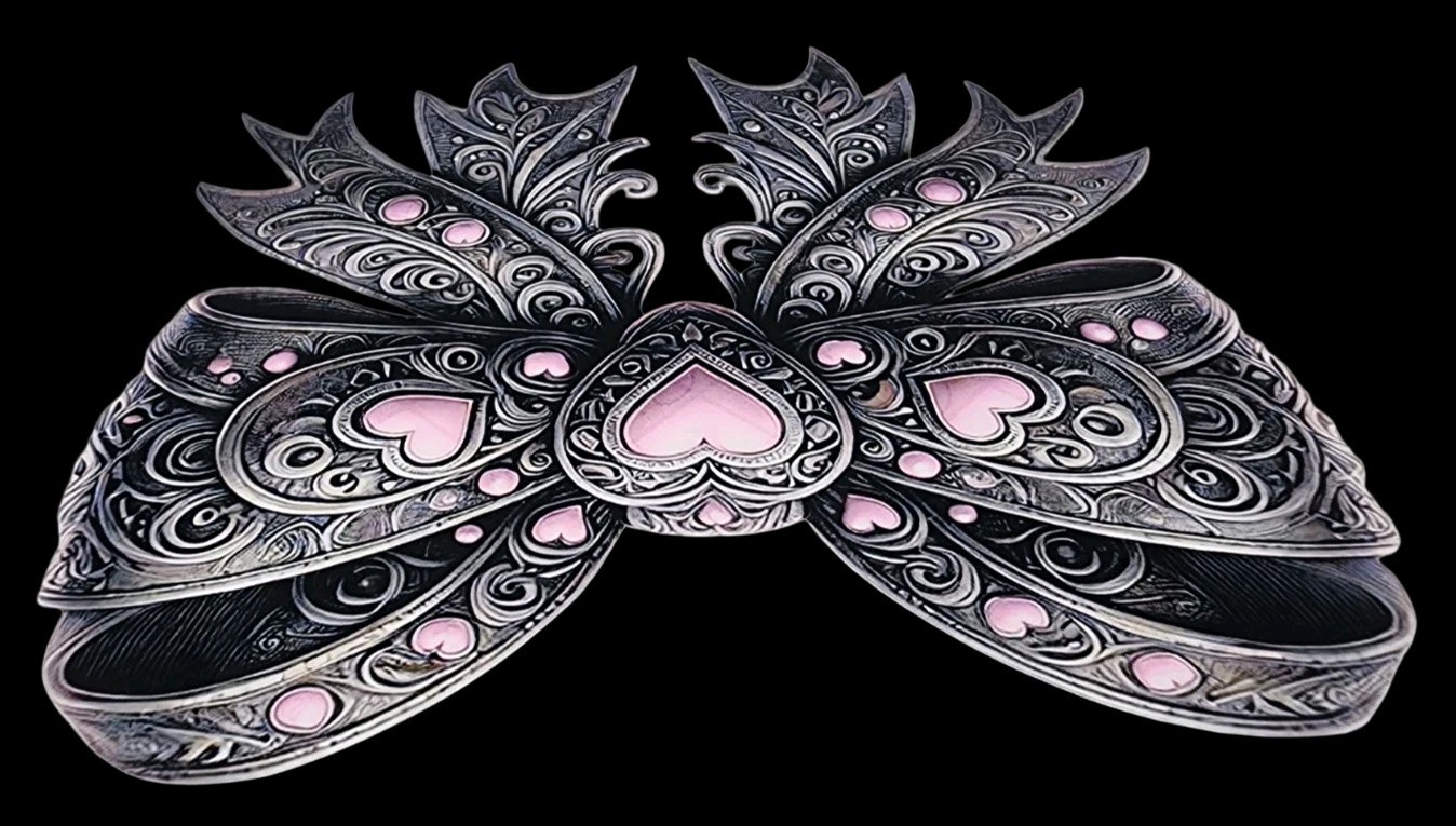 Black & Pink Goth Bow Waterproof Car Decal Wall Poster Vinyl Sticker Horror Cute