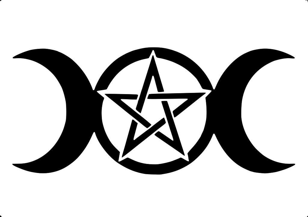 Triple Goddess Pentagram Decal Sticker Wiccan Pagan Magic 15 colors 10 Sizes
