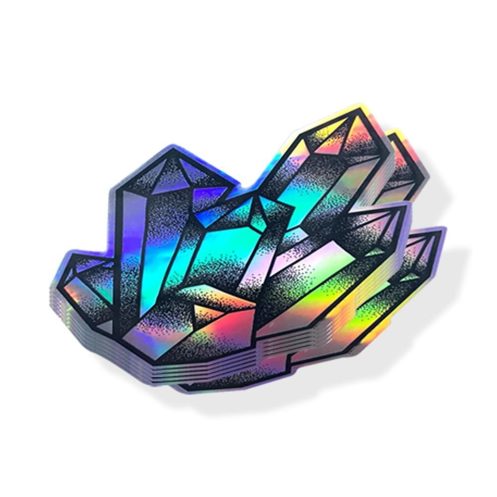 Personalized 50pc 2 inch Waterproof Stickers with Holographic Crystal Art