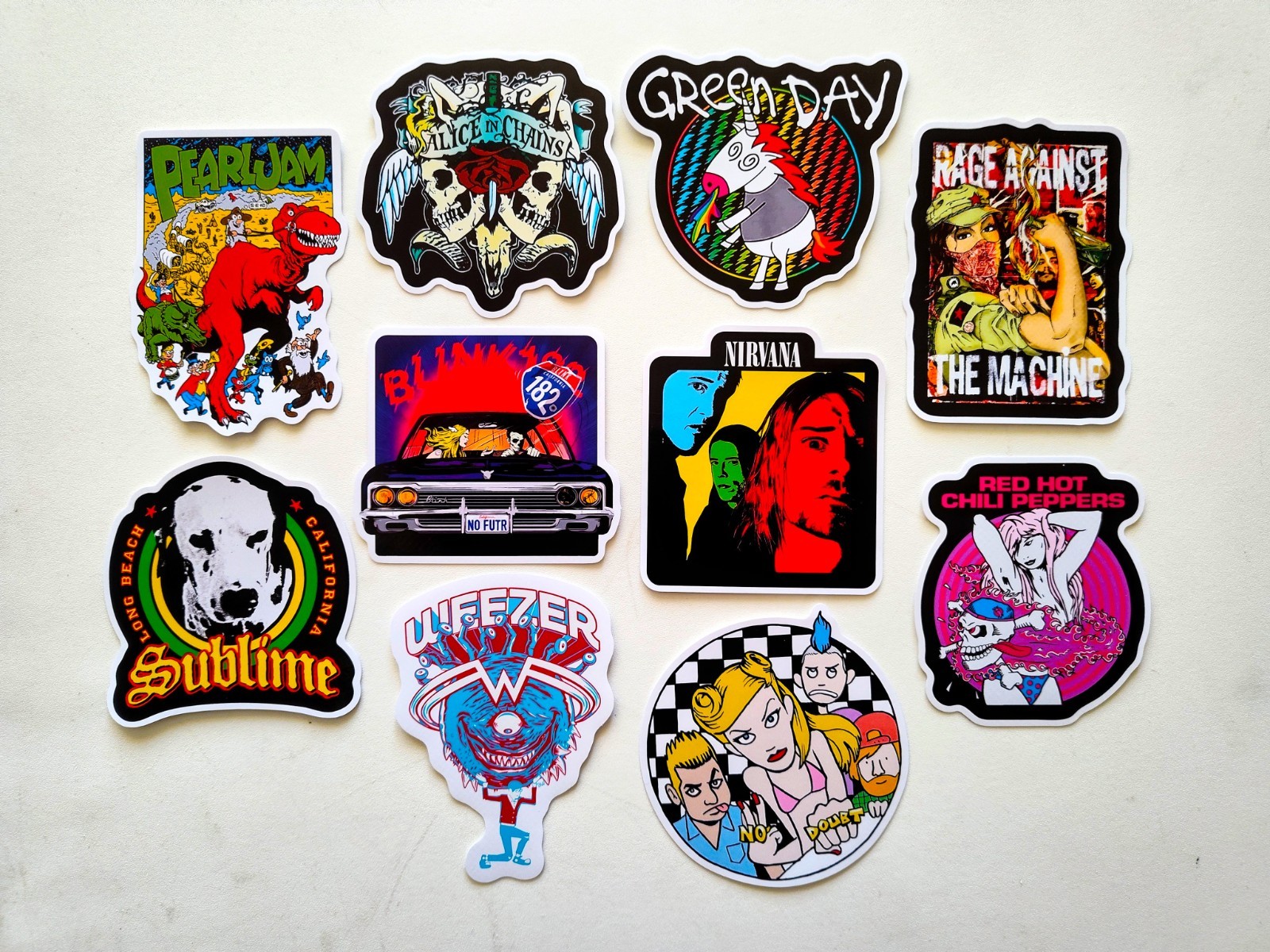 90's Alternative Vinyl Lot Pack (10 Stickers) SET 15 red hot chili peppers ratm