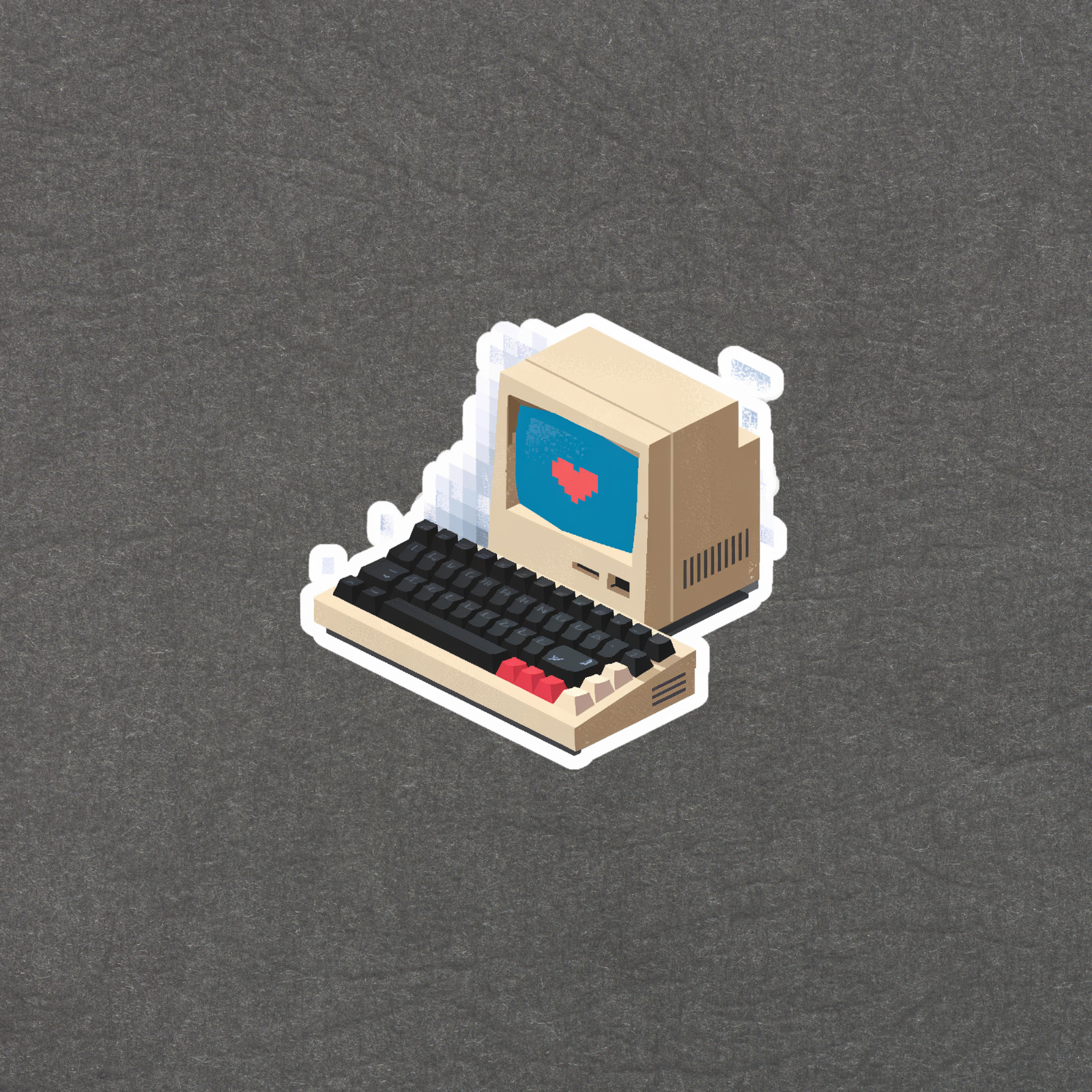 Retro Pixel Art Computer Sticker – 80s Vintage Vibe Decal #5446