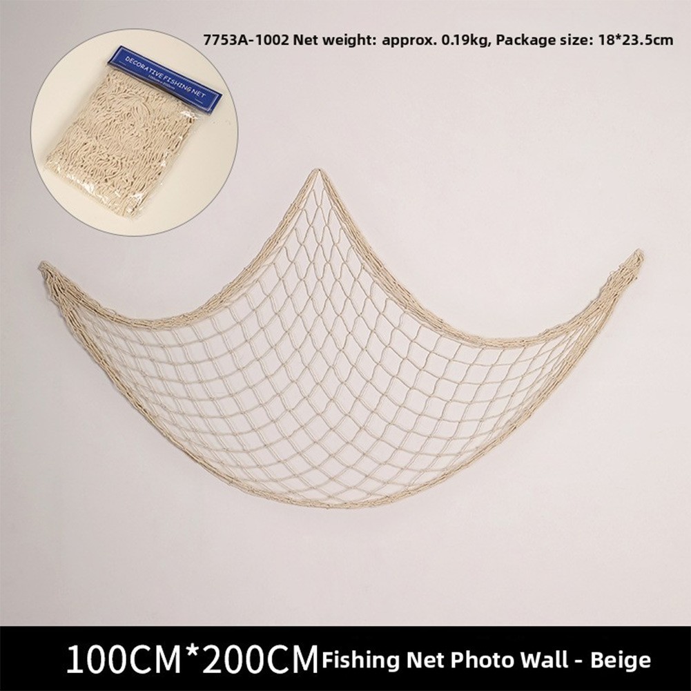 Lightweight Cotton Fishing Net Wall Hanging for Room DIY Photo Display