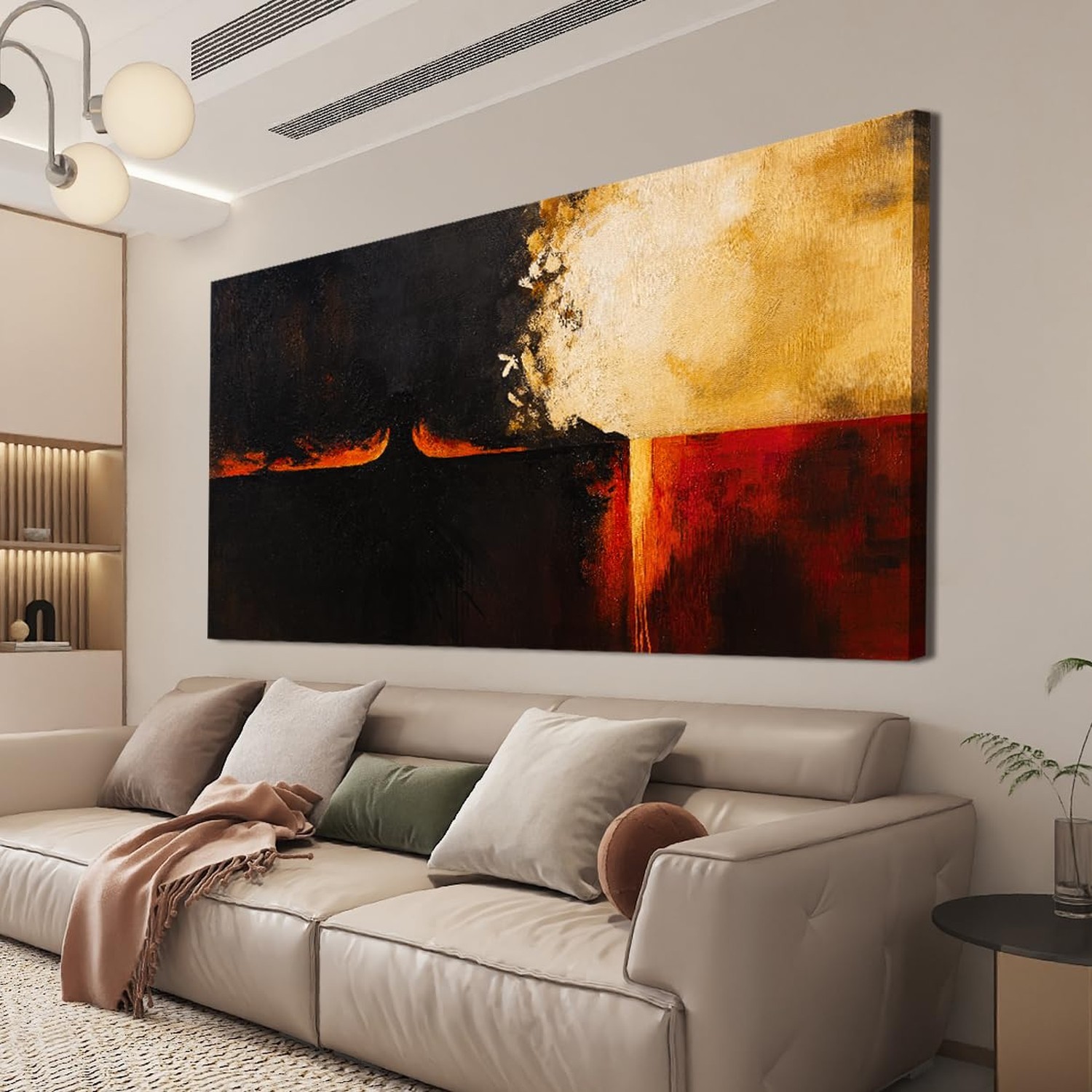 Canvas Wall Art Decor Large Wall Art Pictures For Living Room Black Red Vinta…