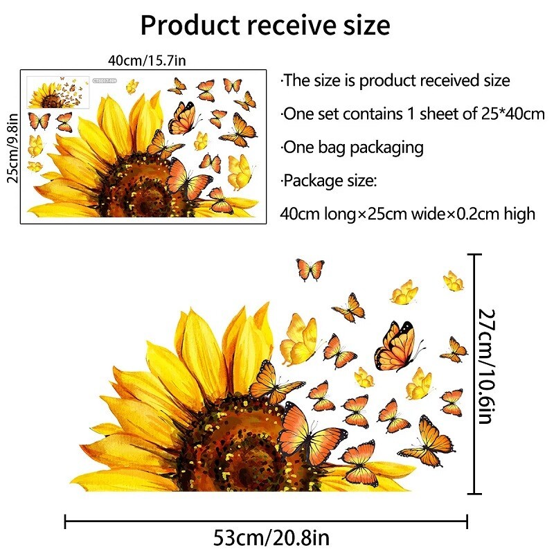 Wall Sticker Butterfly Flower Decal Vinyl Art Bedroom Kitchen Window Home Decor