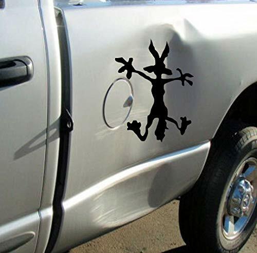 Wile E Coyote Wall Splat silhouette Dent Decal Sticker Funny Laptop Graphics