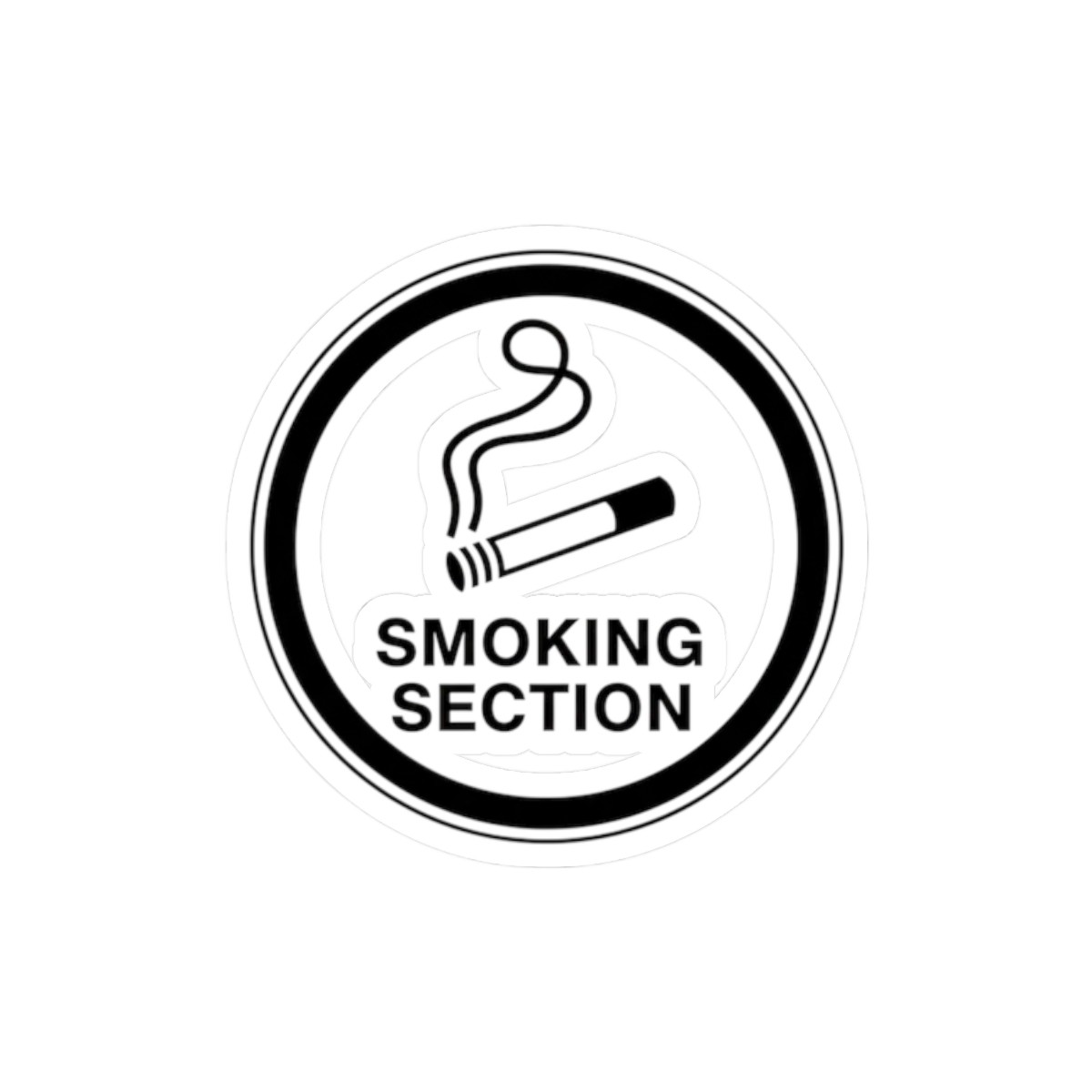 Smoking Section Sticker | Kiss-Cut Round Vinyl