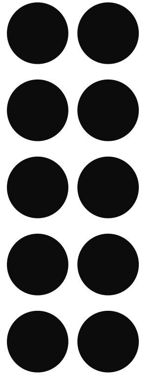 1.5" Black Round Label Dots Stickers Color Coding Inventory 1.5 Inch Dot
