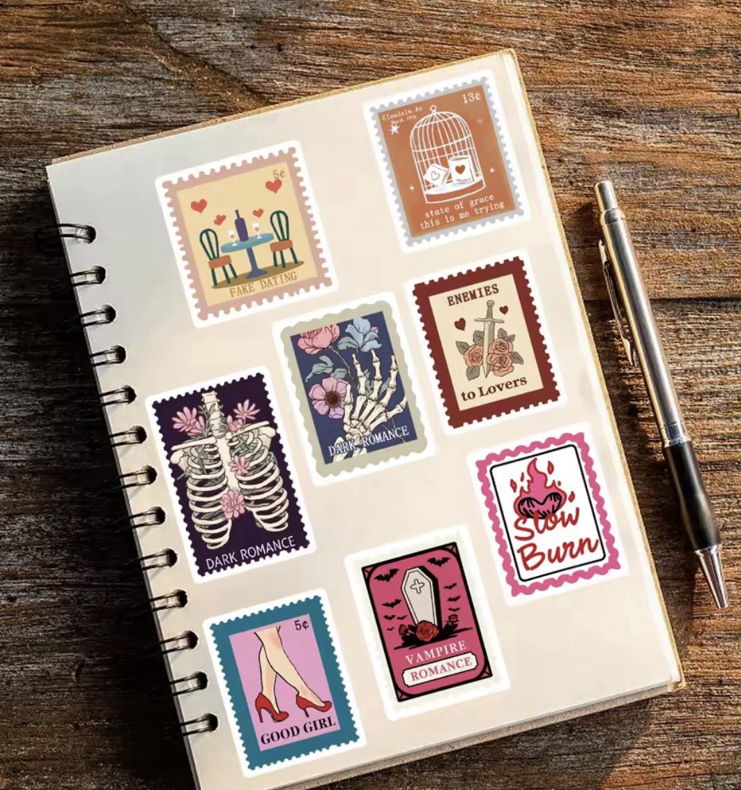 Stamp Style Love Stickers 50pk Matt Relationship Fun Love Stickers FREE SHIPPING