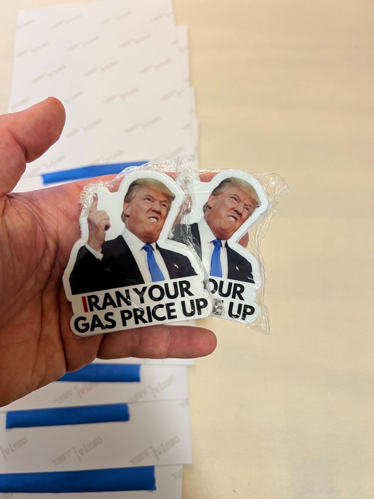 Trump Sticker IRAN YOUR GAS PRICE UP Gas Pump Waterproof NEW 10/25/50/100/200