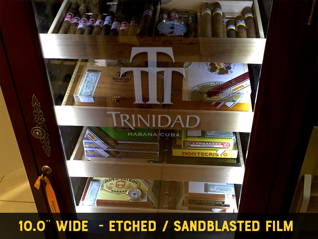 Trinidad Etched / Frosted Vinyl Decal for Humidor 10.0 inch