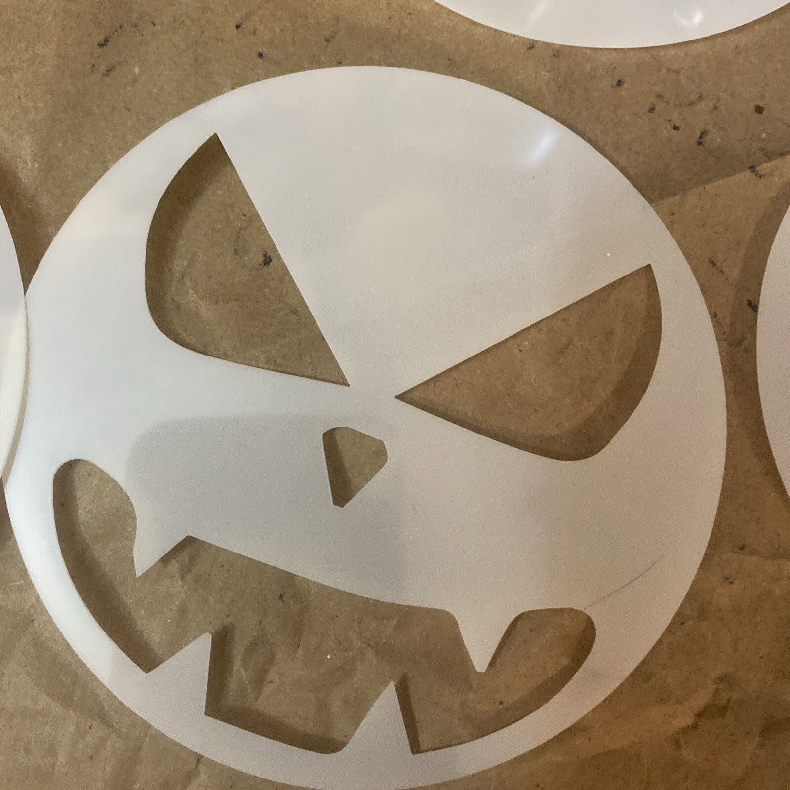 7 PACK Pumpkin Carved Faces Vinyl Decals Halloween Carving 6 In Round