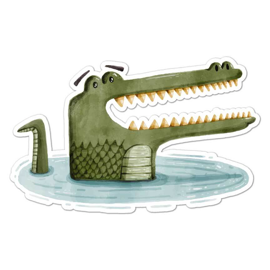Alligator Crocodile, Vinyl Decal Sticker, Indoor Outdoor, 3 Sizes, #7775