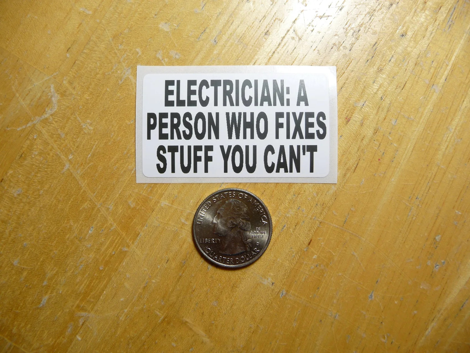 ELECTRICIAN A PERSON WHO FIXES STUFF STICKER DECAL 1 – 50 BULK PACK FUNNY