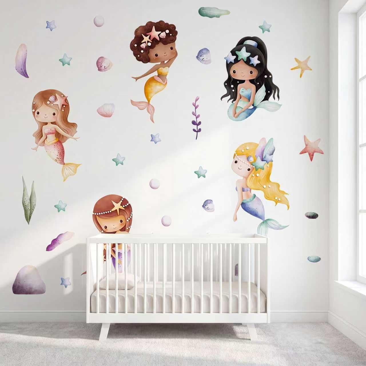 Cute Jungle Theme Wall Stickers Removable Animal Forest Wall Decals Elephant Mon