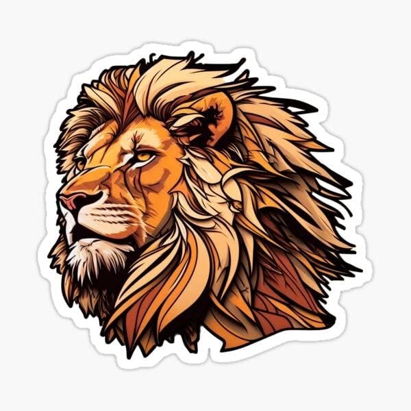 Lion Face Vinyl Sticker Decal Car Bumper Laptop Water Bottle Waterproof 5 Inch