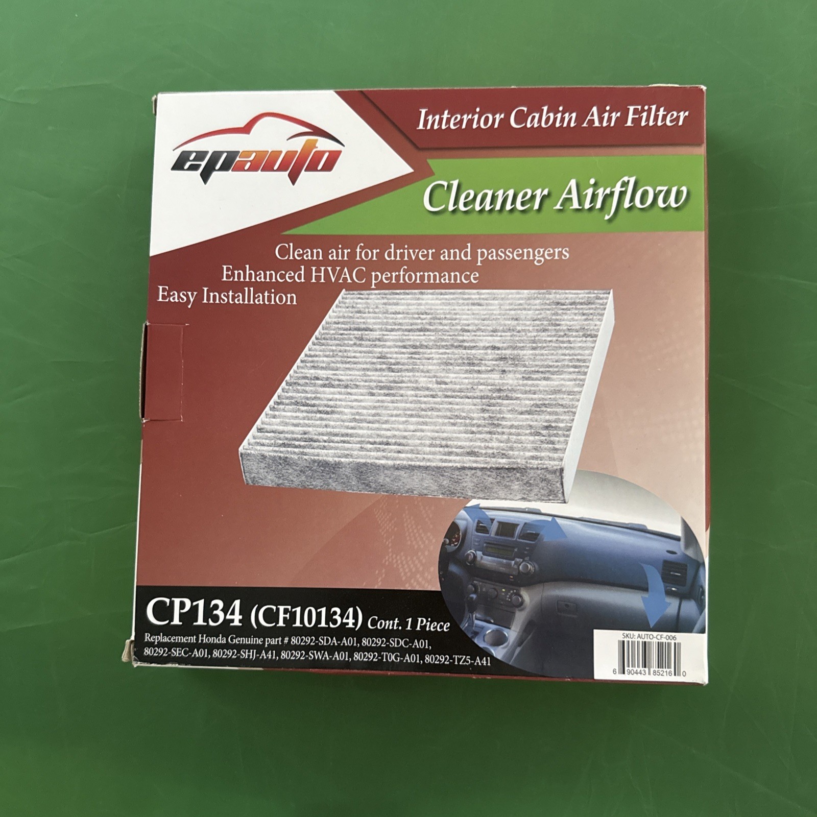 EPAuto AUTO-CF-006 Honda & Acura Premium Cabin Air Filter with Activated Carbon