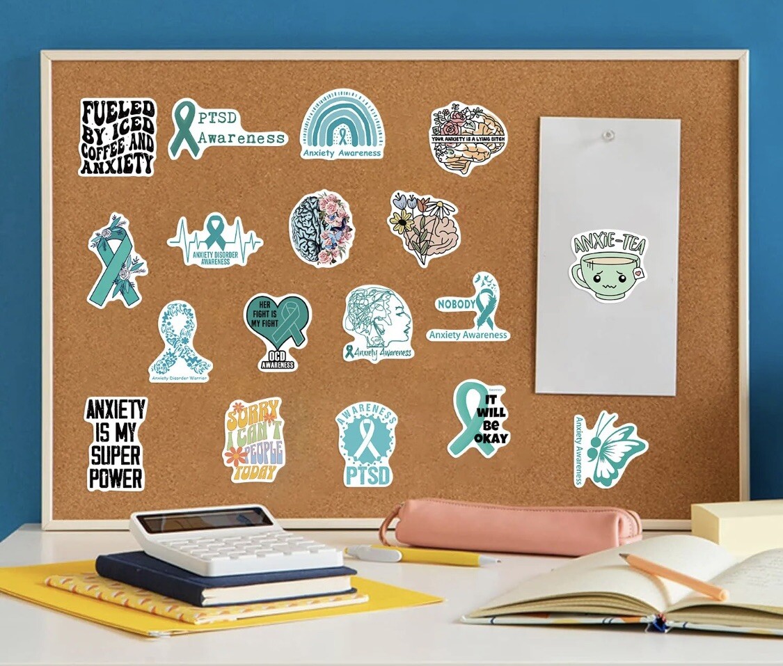 Mental Health Stickers Anxiety Disorder Awareness 50 Pcs Self Care LAST ONE