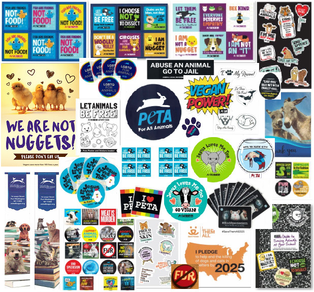 PETA Animal League BF Animal Rights Anti-Cruelty Vegan Activism Stickers & More